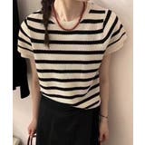 ボーダー柄ニットトップス | aimoha  | 詳細画像4 