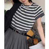 ボーダー柄ニットトップス | aimoha  | 詳細画像6 