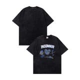 ブラック | HOOK -original- ヴィンテージ風ウォッシュプリントビッグTEE | HOOK