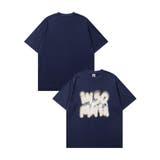 ネイビー | HOOK -original- ヴィンテージ風ウォッシュプリントビッグTEE | HOOK