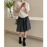 クルーネックリブ編み半袖ニットトップス | aimoha | 詳細画像23