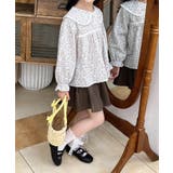 【aimoha-KIDS-】小花柄ビッグカラーブラウス | aimoha kids | 詳細画像9