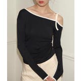 ワンショルダーリボン長袖Tシャツ Jasmine Grandiflorum | aimoha | 詳細画像4
