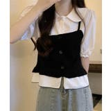 【Jasmine】レイヤードアシンメトリーチェックブラウス Jasmine Gr… | aimoha  | 詳細画像4 