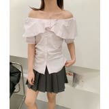 パープル | 【Jasmine】オフショルフリルブラウス Jasmine Grandiflor… | aimoha 