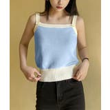 ブルー | 【Jasmine】バイカラーニットキャミソール Jasmine Grandifl… | aimoha 