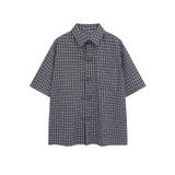 ブラック | チャイナボタンチェックシャツ | aimoha men