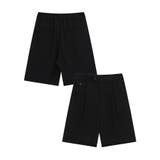 ブラック | デコラティブボタンタックショートスラックスパンツ ハーフパンツ | aimoha men