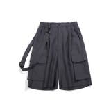 グレー | サスペンダー付きカーゴハーフパンツ | HOOK