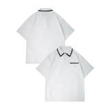 ホワイト | ステッチデザインポロシャツ | aimoha men