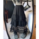ブラック | ロマンティックティアードロングスカート | HOOK