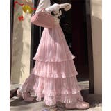 ピンク | ロマンティックティアードロングスカート | HOOK