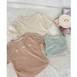 【aimoha-KIDS-】リボンポイントフリルTシャツ | aimoha kids | 詳細画像1