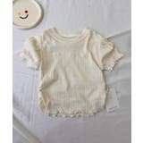 ライトベージュ | 【aimoha-KIDS-】リボンポイントフリルTシャツ | aimoha kids