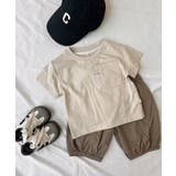ライトベージュ | 2点セットシンプルポケットTシャツ&バルーンパンツセット | aimoha kids