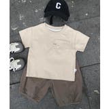 2点セットシンプルポケットTシャツ&バルーンパンツセット | aimoha kids | 詳細画像1