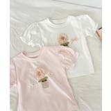【aimoha-KIDS-】キッズ フラワー刺繍Tシャツ | aimoha kids | 詳細画像1
