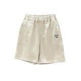ライトベージュ | 【aimoha-KIDS-】シンプルロゴ入りコットンショートパンツ | aimoha kids