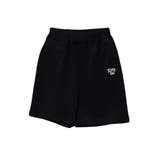 ブラック | 【aimoha-KIDS-】シンプルロゴ入りコットンショートパンツ | aimoha kids