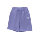 パープル | 【aimoha-KIDS-】シンプルロゴ入りコットンショートパンツ | aimoha kids