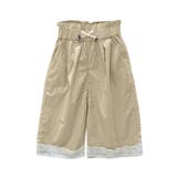 ベージュ | 【aimoha-KIDS-】レースヘムコットンワイドパンツ | aimoha kids