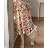 ミックス | ドット柄オフショルダーワンピース | aimoha kids