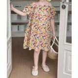 ドット柄オフショルダーワンピース | aimoha kids | 詳細画像5