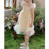 フラッタースリーブレースチュールワンピース | aimoha kids | 詳細画像1