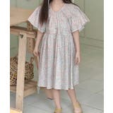 ピンク | フラワープリントフレアワンピース | aimoha kids