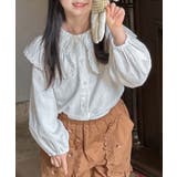 【aimoha-KIDS-】フリルビッグカラーブラウス | aimoha kids | 詳細画像1