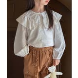 【aimoha-KIDS-】フリルビッグカラーブラウス | aimoha kids | 詳細画像3