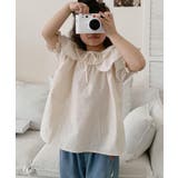 【aimoha-KIDS-】ダブルフリルカラーブラウス | aimoha kids | 詳細画像1