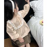 【aimoha-KIDS-】フリルヨークリボンブラウス | aimoha kids | 詳細画像1