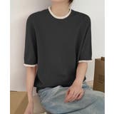 クルーネック半袖ニットトップス | aimoha | 詳細画像11