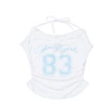 ホワイト | for girls レース×ロゴプリントホルターネックトップス | HOOK