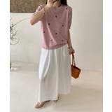 ハート刺繍入り半袖ニットトップス | aimoha  | 詳細画像11 