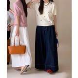 ハート刺繍入り半袖ニットトップス | aimoha  | 詳細画像2 