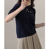 カラーハート付き半袖ニットトップス | aimoha  | 詳細画像17 