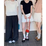 ラウンドネックシンプル半袖ニットトップス | aimoha | 詳細画像3
