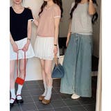 ラウンドネックシンプル半袖ニットトップス | aimoha | 詳細画像4