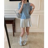 ポロ襟ボタン付き半袖ニットトップス | aimoha  | 詳細画像5 