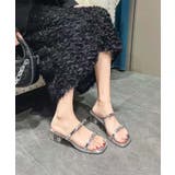 【shoes 365】クリアストラップスクエアトゥミュール サンダル ヒール | aimoha | 詳細画像2