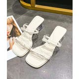 【shoes 365】クリアストラップスクエアトゥミュール サンダル ヒール | aimoha | 詳細画像4