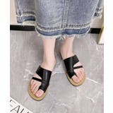 ブラック | シンプルストラップサンダル 歩きやすい 春夏 | aimoha 