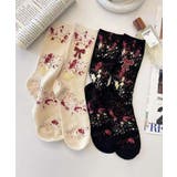 【MOSOX】リボン×ペイントスプラッシュリブクルーソックス | aimoha | 詳細画像3