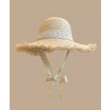 オフホワイト3 | 涼しげなリボン付きストローハット | aimoha 