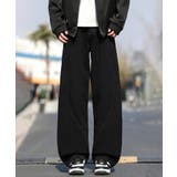 ブラック | ワイドシルエットデニムパンツ | aimoha men