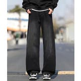 ブラック1 | ワイドシルエットデニムパンツ | aimoha men