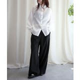 オリジナル光沢感バンドカラーブラウス | aimoha | 詳細画像8