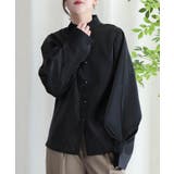 オリジナル光沢感バンドカラーブラウス | aimoha | 詳細画像9